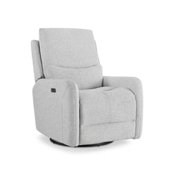 Dublin 30" Swivel Power Recliner Arm Chair Heathered Light Gray Polyester