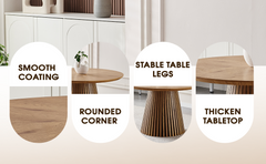 Wooden dining table, modern round kitchen dining table, fashionable design, suitable for family gatherings, multi-functional and space-saving, suitable for living room and dining room