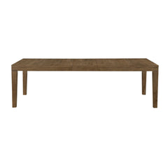 Brown Finish 5pc Dining Set Large Table and Upholstered Chairs Self-Storing Extension Leaf Sturdy Frame Wooden Furniture