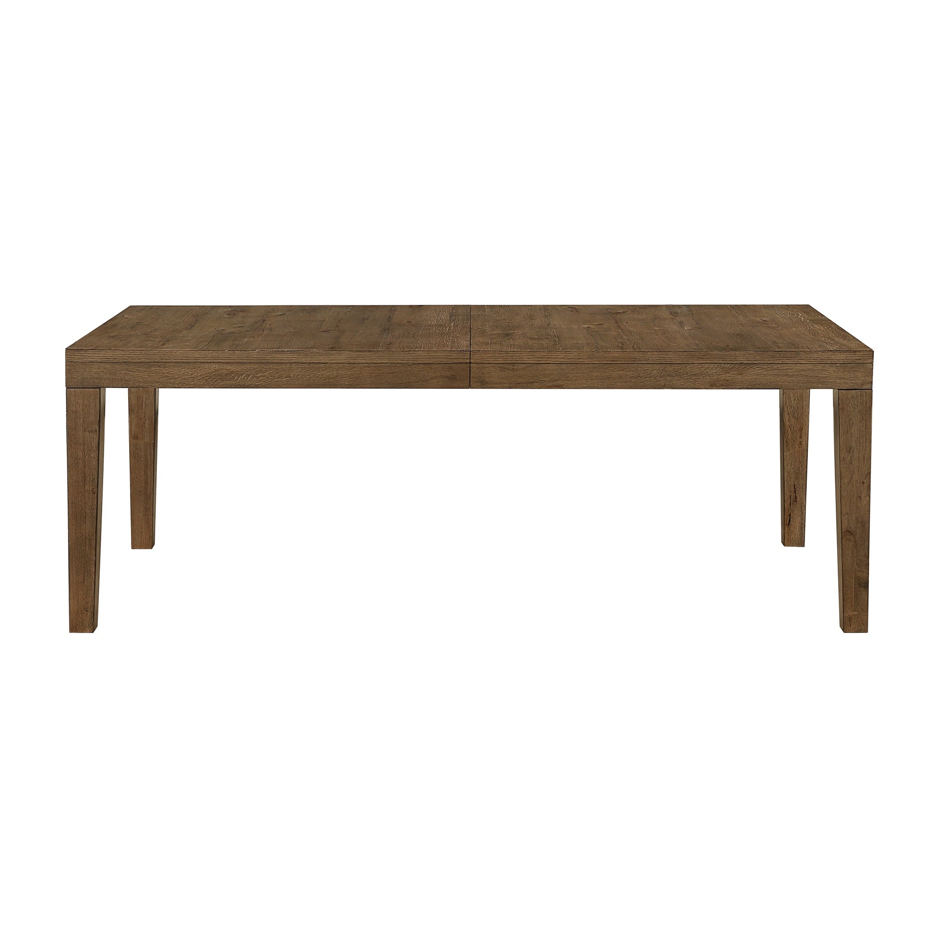 Brown Finish 5pc Dining Set Large Table and Upholstered Chairs Self-Storing Extension Leaf Sturdy Frame Wooden Furniture