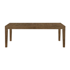 Brown Finish 5pc Dining Set Large Table and Upholstered Chairs Self-Storing Extension Leaf Sturdy Frame Wooden Furniture