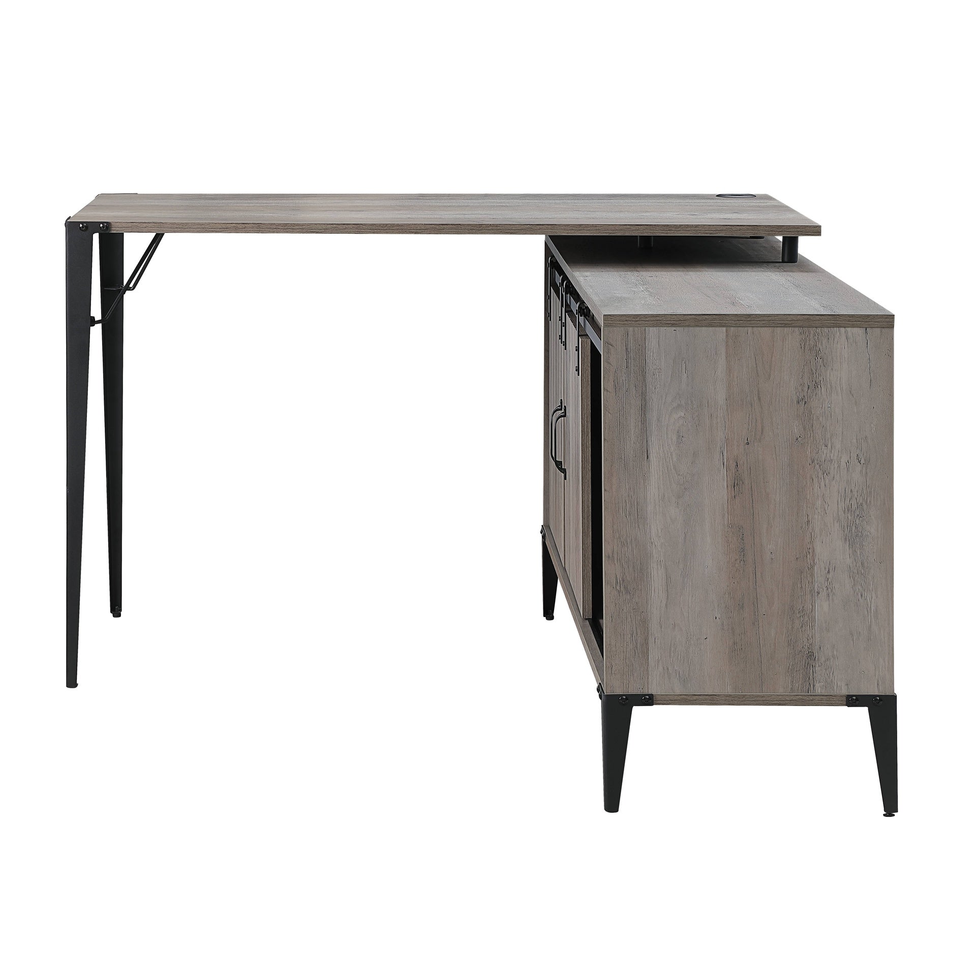 Zakwani 48" Gray Oak & Black Finish Writing Desk