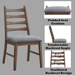 Mayah Dark Gray Linen & Walnut Finish Side Chair (Set of 2)
