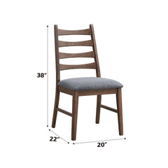 Mayah Dark Gray Linen & Walnut Finish Side Chair (Set of 2)