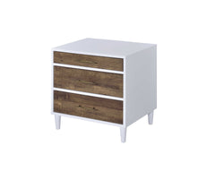 Lurel White & Weathered Oak Finish Accent Table