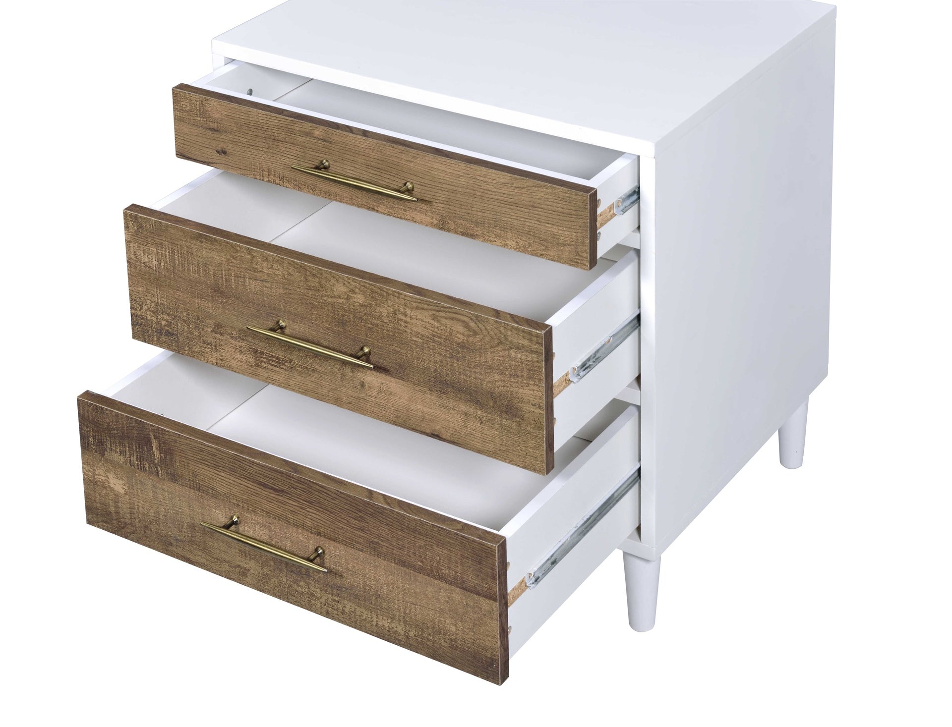 Lurel White & Weathered Oak Finish Accent Table