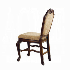 Chateau De Ville Fabric & Espresso Finish Counter Height Chair (Set of 2)