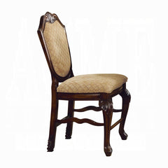 Chateau De Ville Fabric & Espresso Finish Counter Height Chair (Set of 2)