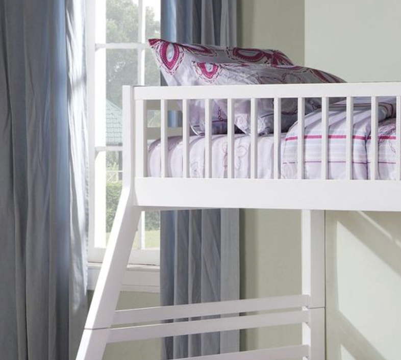Jason White Finish Twin/Full Bunk Bed W/Storage