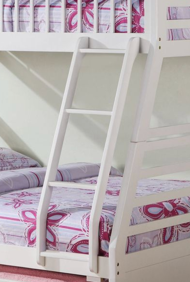 Jason White Finish Twin/Full Bunk Bed W/Storage