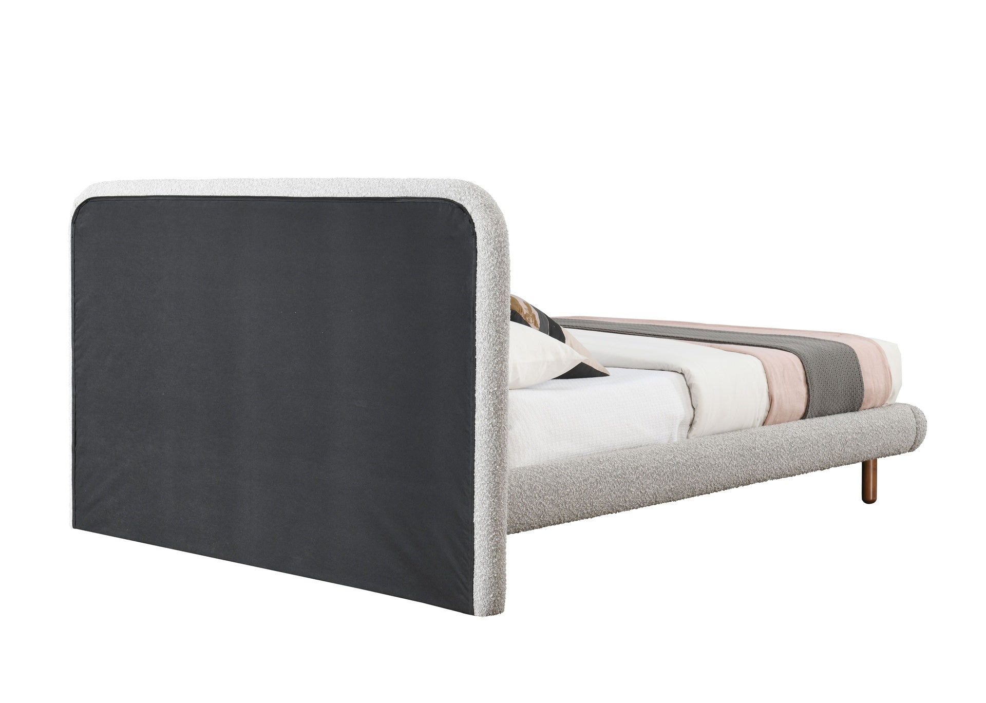 Cleo Gray Boucle Queen Bed