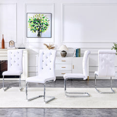 Set of 4,Retro alligator skin Upholstered dining chairs,with Crystal buckle design and Faux Leather design,a touch of elegance and mystery to the dining area,Electroplated metal bow leg