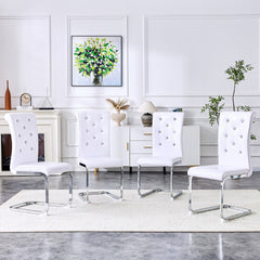 Set of 4,Retro alligator skin Upholstered dining chairs,with Crystal buckle design and Faux Leather design,a touch of elegance and mystery to the dining area,Electroplated metal bow leg