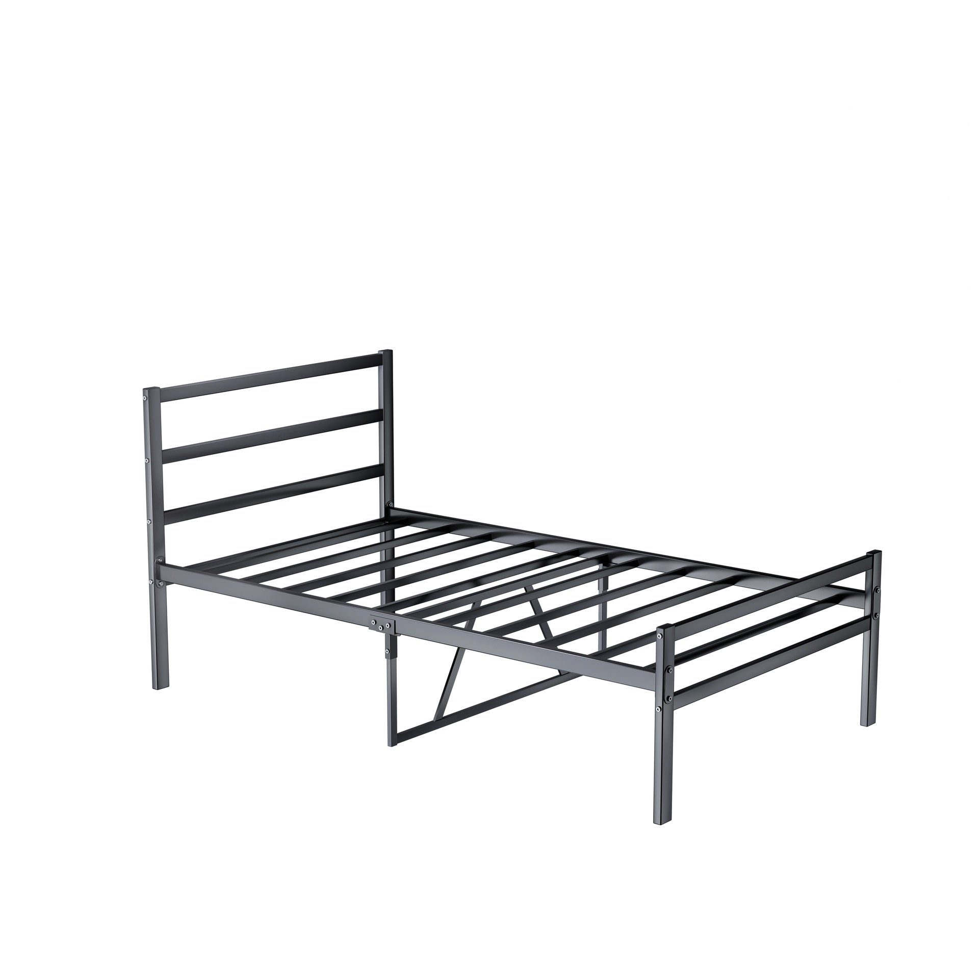 Metal Platform Bed frame with Headboard, Sturdy Metal Frame, No Box Spring Needed(Twin)