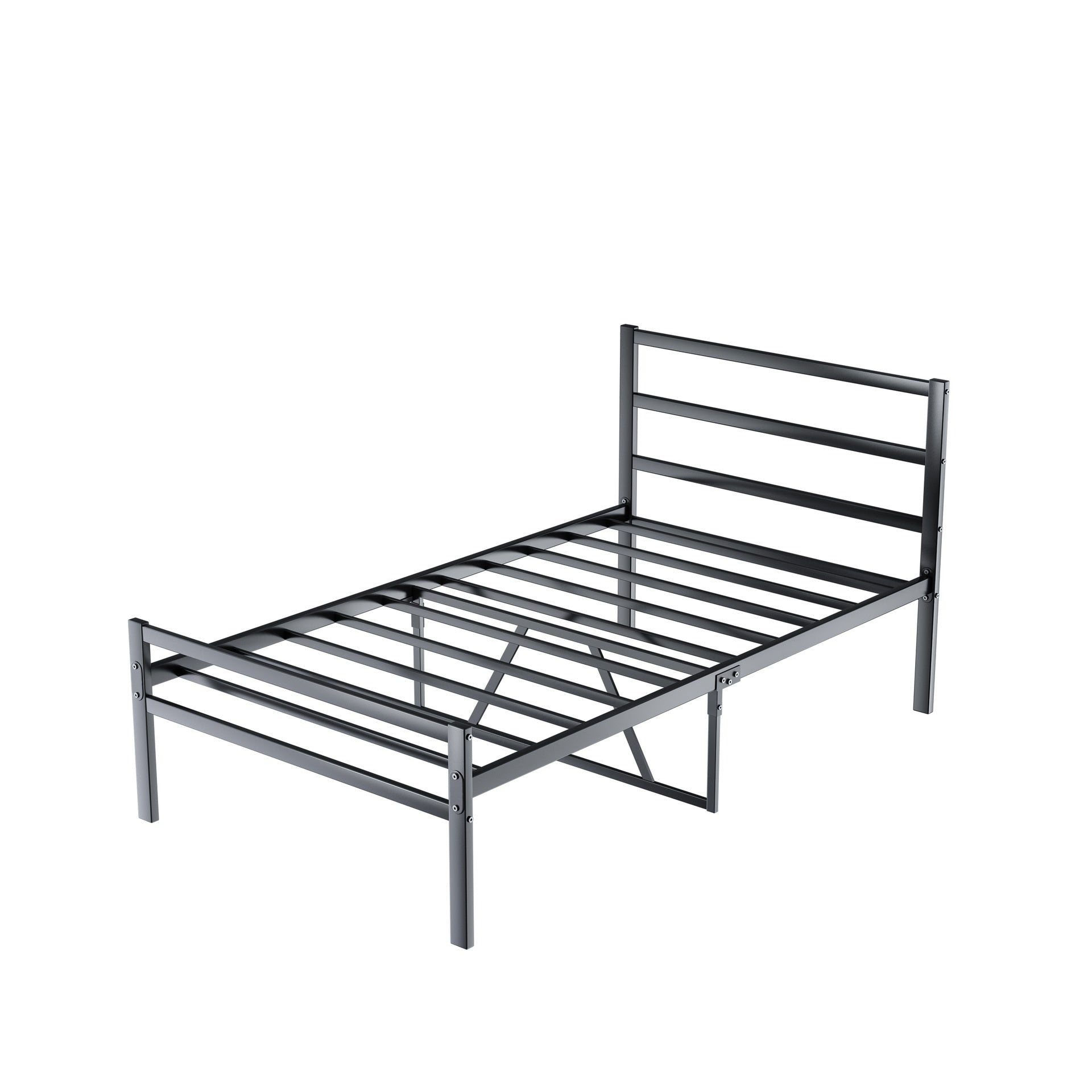 Metal Platform Bed frame with Headboard, Sturdy Metal Frame, No Box Spring Needed(Twin)