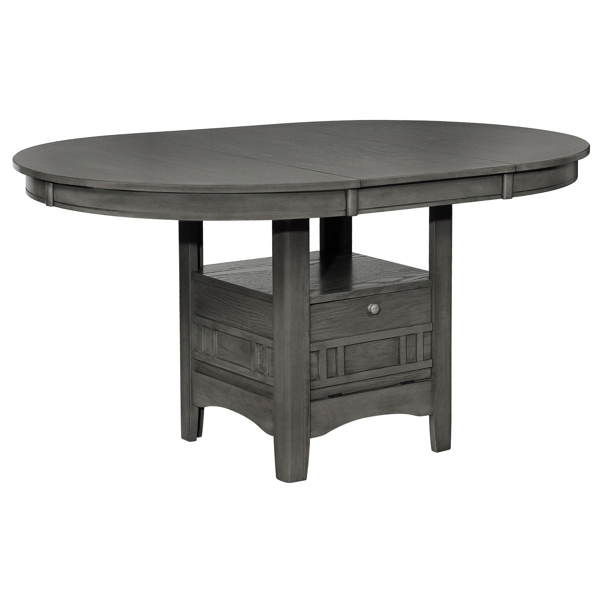 Lavon Oval Medium Grey Extension Leaf Dining Table