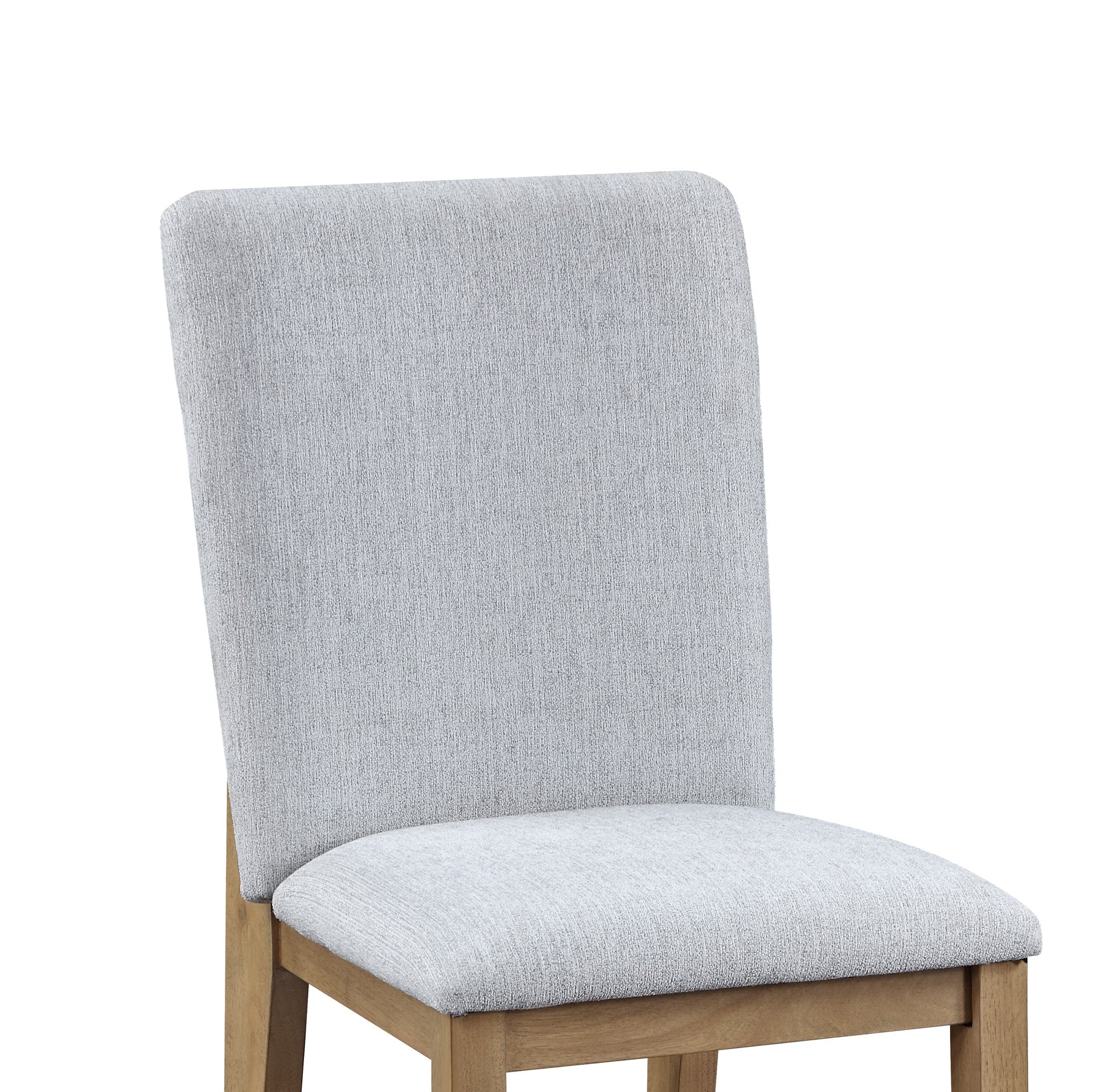 Delphine Set of 2 Gray Linen Fabric 19" Dining Chair