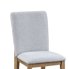 Delphine Set of 2 Gray Linen Fabric 19" Dining Chair
