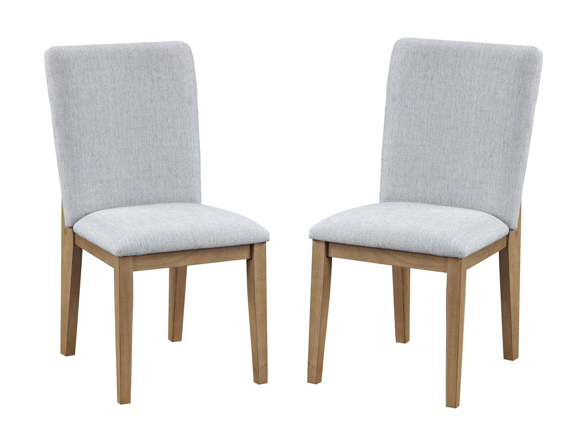Delphine Set of 2 Gray Linen Fabric 19" Dining Chair