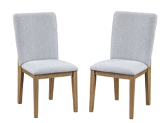 Delphine Set of 2 Gray Linen Fabric 19" Dining Chair