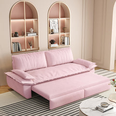 73.2" Queen Pull Out Sofa Bed,3-in-1 Convertible Sleeper Sofa,Multi-Functional Velvet Loveseat Bed,Pink(Old Sku:W1885P163514/W1885S00052/W1885S00197)