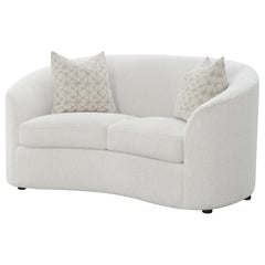 Rory Latte Sloped Arms Loveseat with Pillows