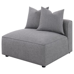 Amherst Grey Armless Chair with Accent Pillow