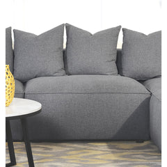 Amherst Grey Armless Chair with Accent Pillow