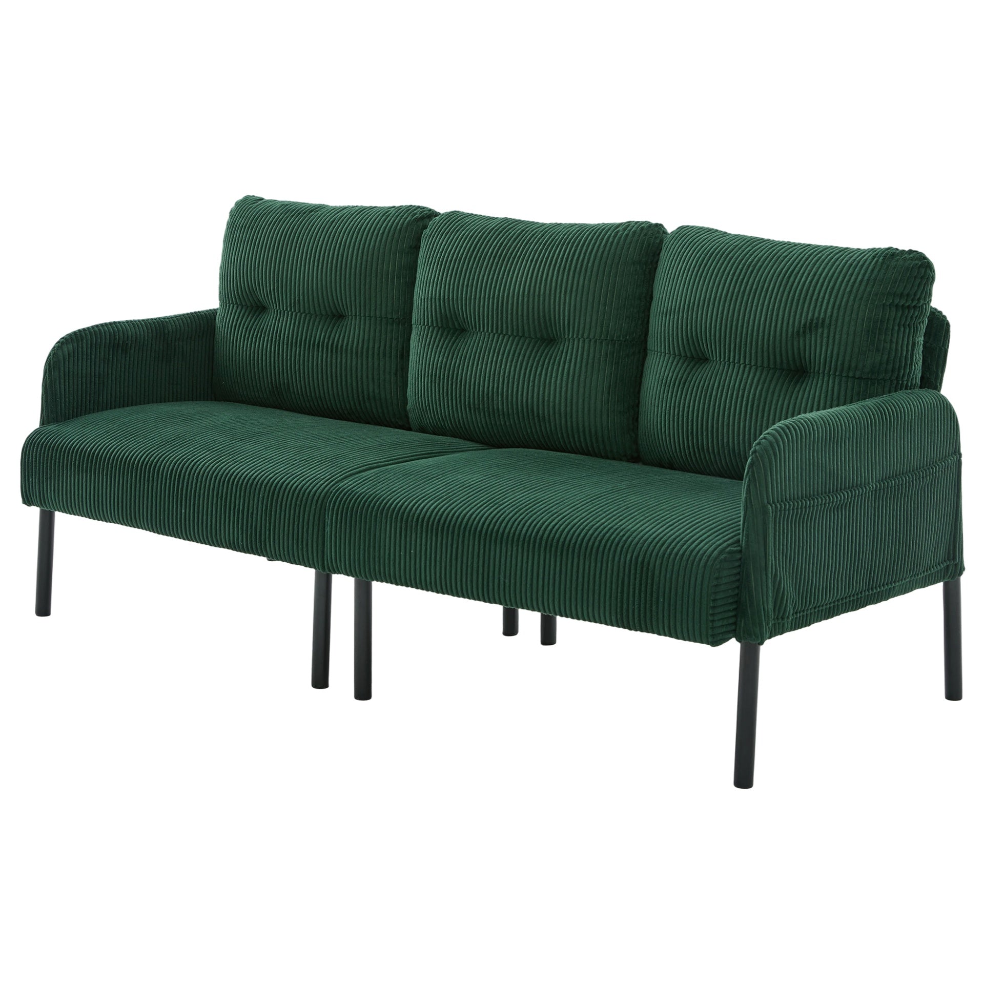 UNITED WE WIN Oversized Loveseat, Modern & Plush Double-seater Sofa, Corduroy Upholstered Couch, Cozy Bedroom Sofa with Metal Legs & Side Pockets, Ideal for Living Room, Bedroom, Dorm, Apartment