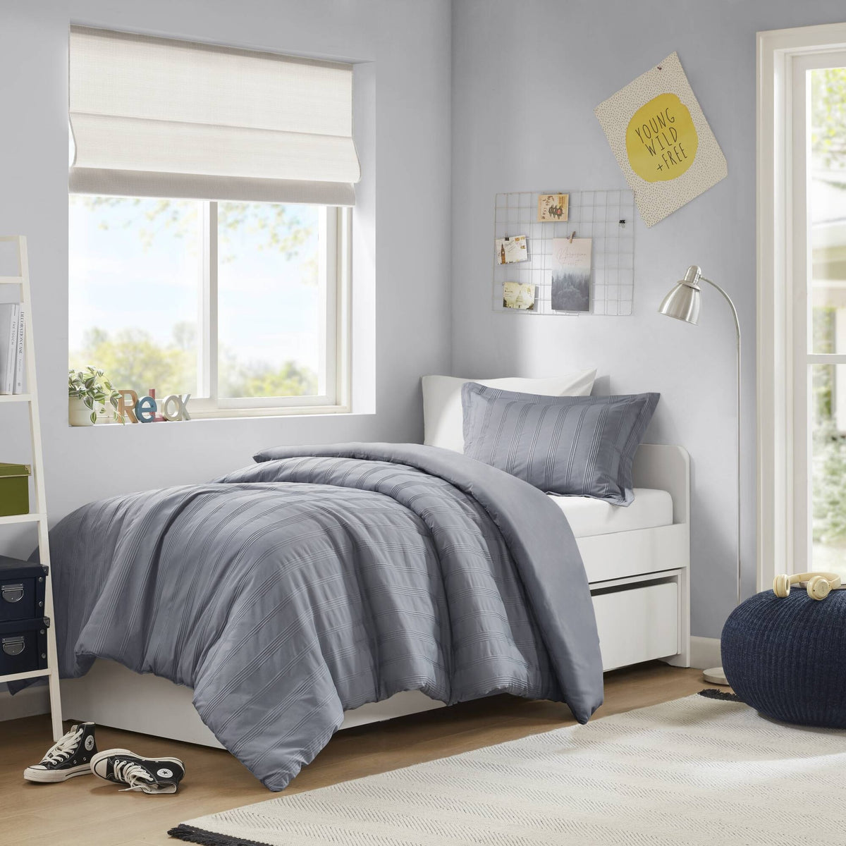 2-Piece Twin/Twin XL Woven Striped Duvet Set