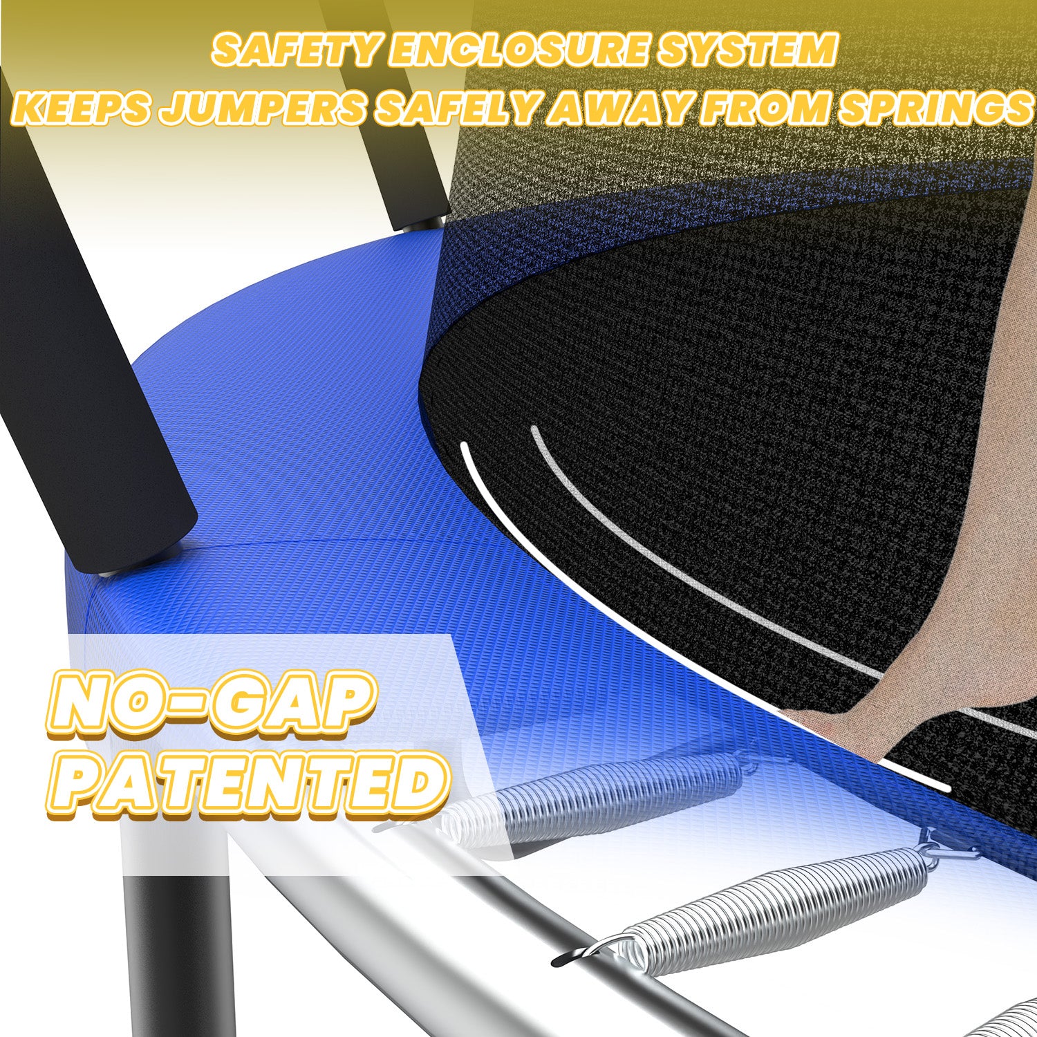 12FT Recreational Kids Trampoline with Safety Enclosure Net & Ladder, Outdoor Recreational Trampolines