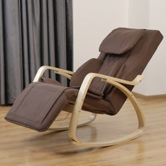 Full massage function-Air pressure-Comfortable Relax Rocking Chair, Lounge Chair Relax Chair with Cotton Fabric Cushion Brown