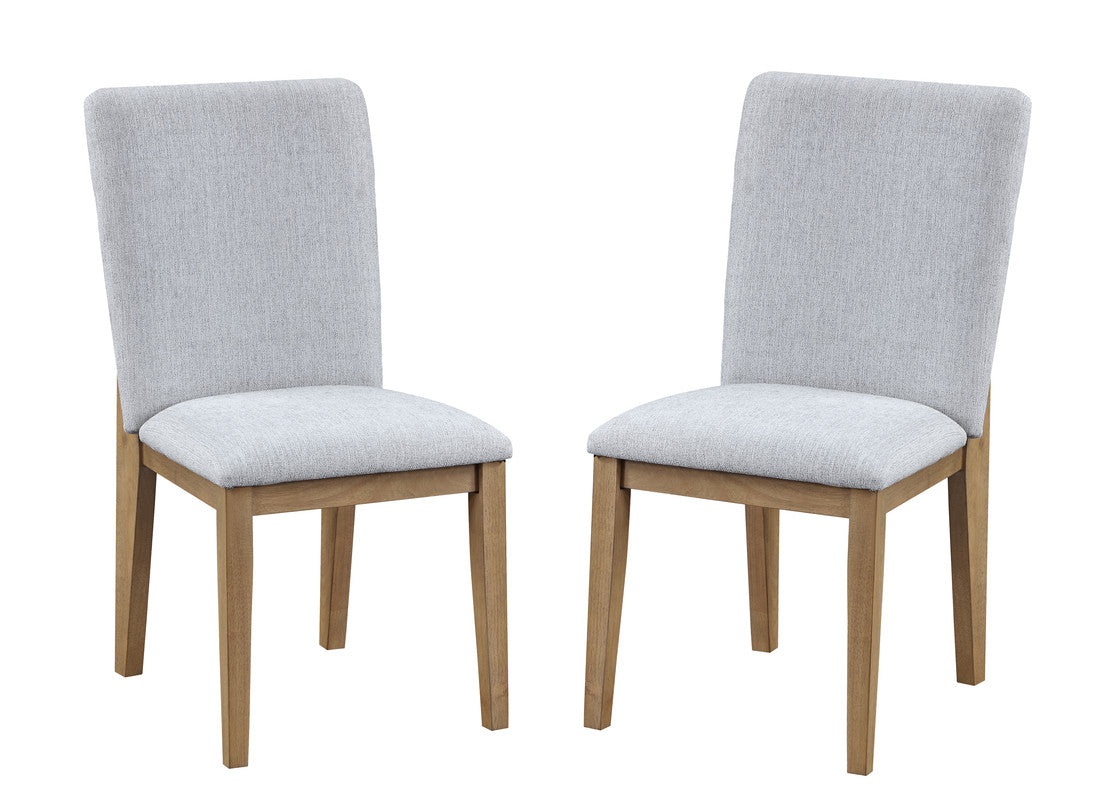 Delfina Set of 2 Gray Linen Fabric 19"W Dining Chair