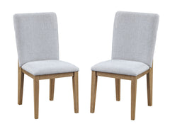 Delfina Set of 2 Gray Linen Fabric 19"W Dining Chair