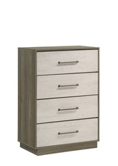 Gem Modern Style 4-Drawer Chest Made with Wood in Beige & Brown