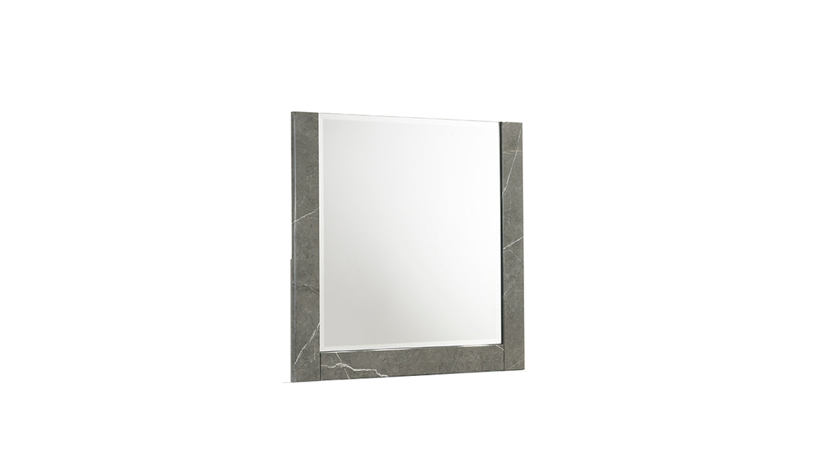 Elara Mirror – Two-Tone High-Gloss Marble & Lacquer Frame with Large Reflective Surface and Elegant Design- Gray(Includes Mirror Only)      same asG150108691  (NJ inventory)