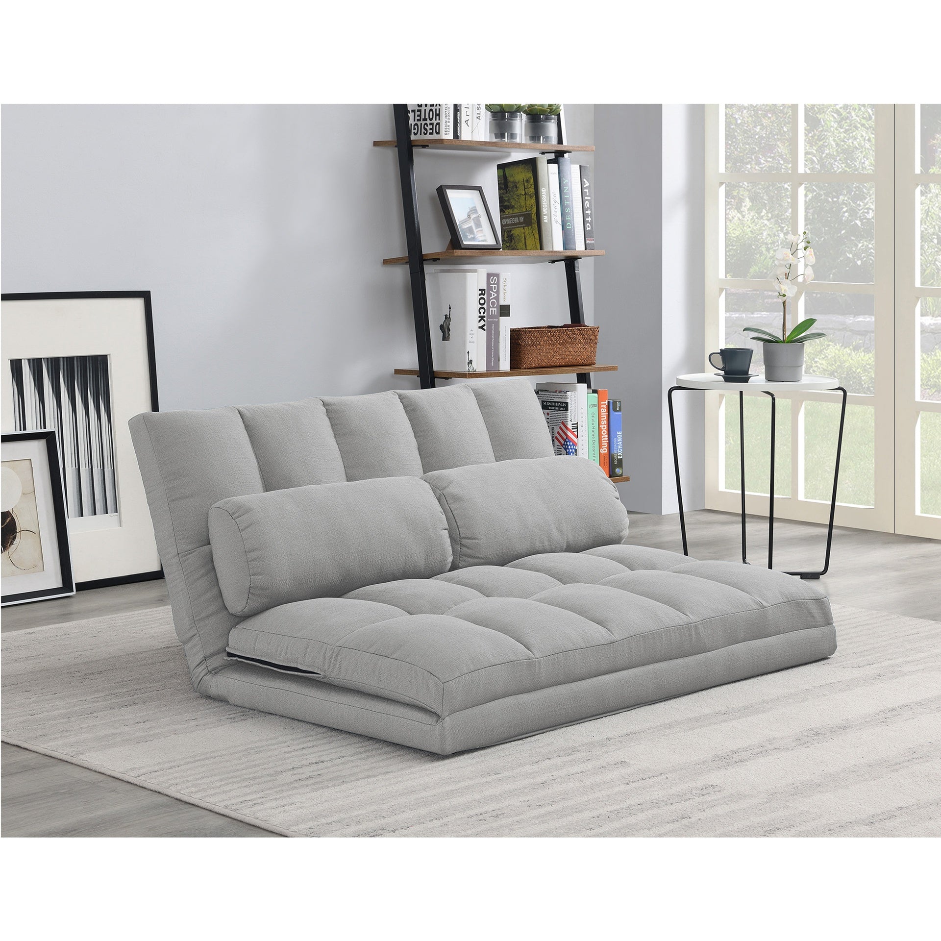 3-Fold Sofa Bed, Folding Mattress with 2 Pillows, High-Density Foam Filling, Polyester Fabric