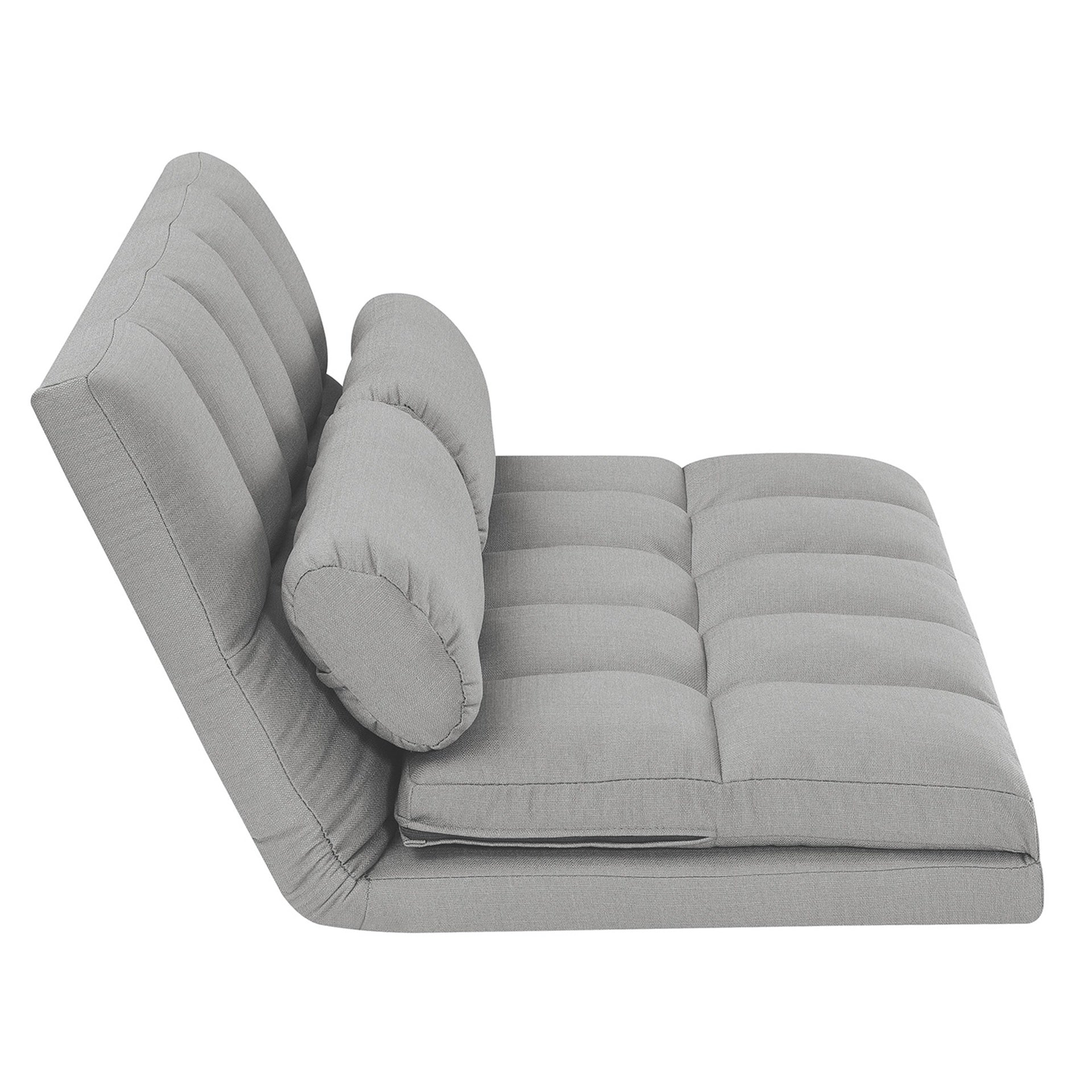 3-Fold Sofa Bed, Folding Mattress with 2 Pillows, High-Density Foam Filling, Polyester Fabric