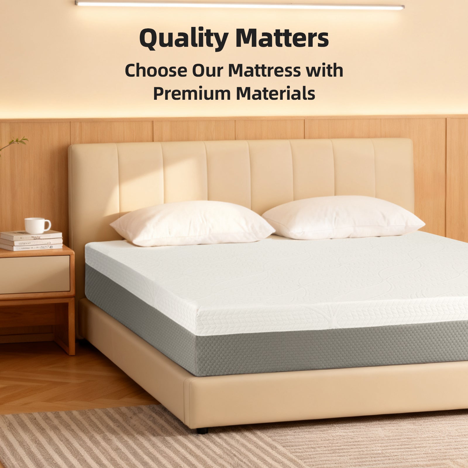 12-Inch Premium KING Mattress - Premium 4-Layer Foam Sofa & Mattress - Japanese Design & Manufacturing, Ultra-Breathable, Eco-Friendly, Antimicrobial, Ergonomic Zoned Support, CertiPUR-US & OEKO-TEX