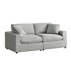 Jenny 2-piece Sofa Sectional in Plush Polyester Cord-Like Fabric