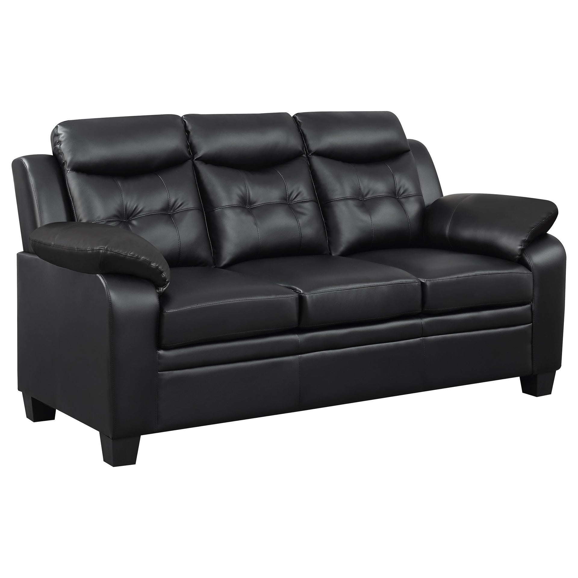 Castro Black 2-piece Faux Leather Living Room Set