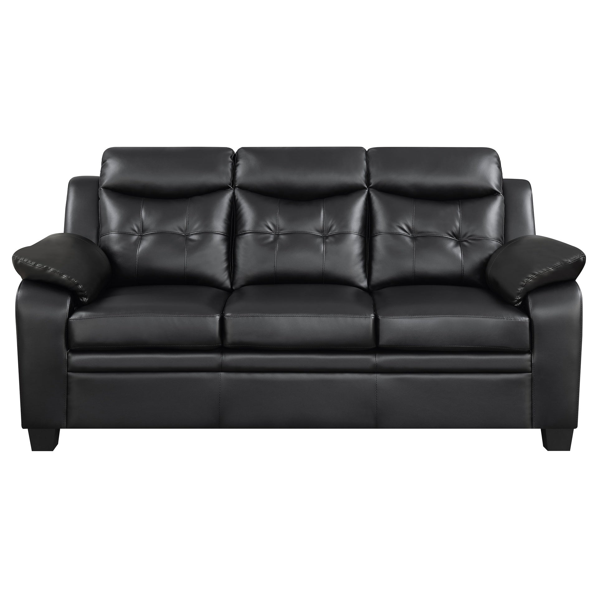 Castro Black 2-piece Faux Leather Living Room Set