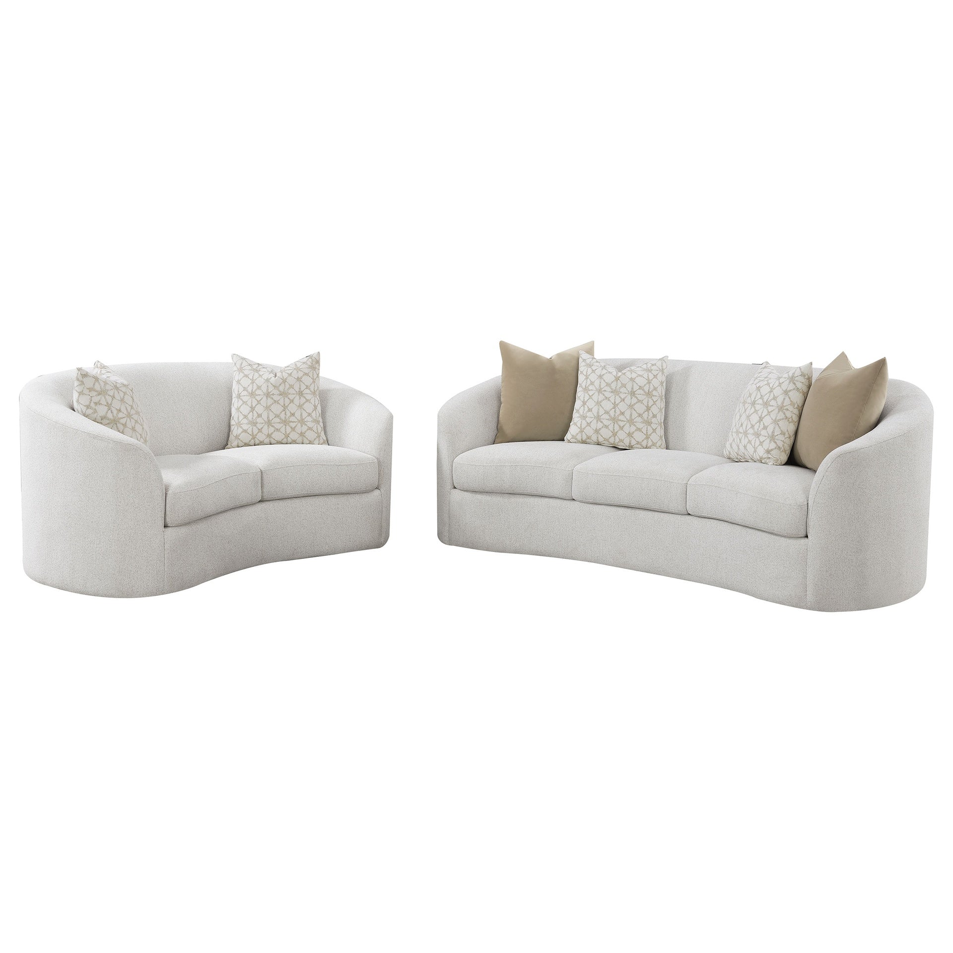 Rory Latte 2-piece Sloped Arms Living Room Set