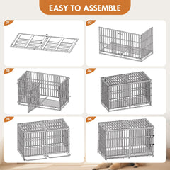 61" Extra Large Heavy Duty Dog Crate Dog cage Strong Metal Dog Kennels and Pens Crates for Large Dogs