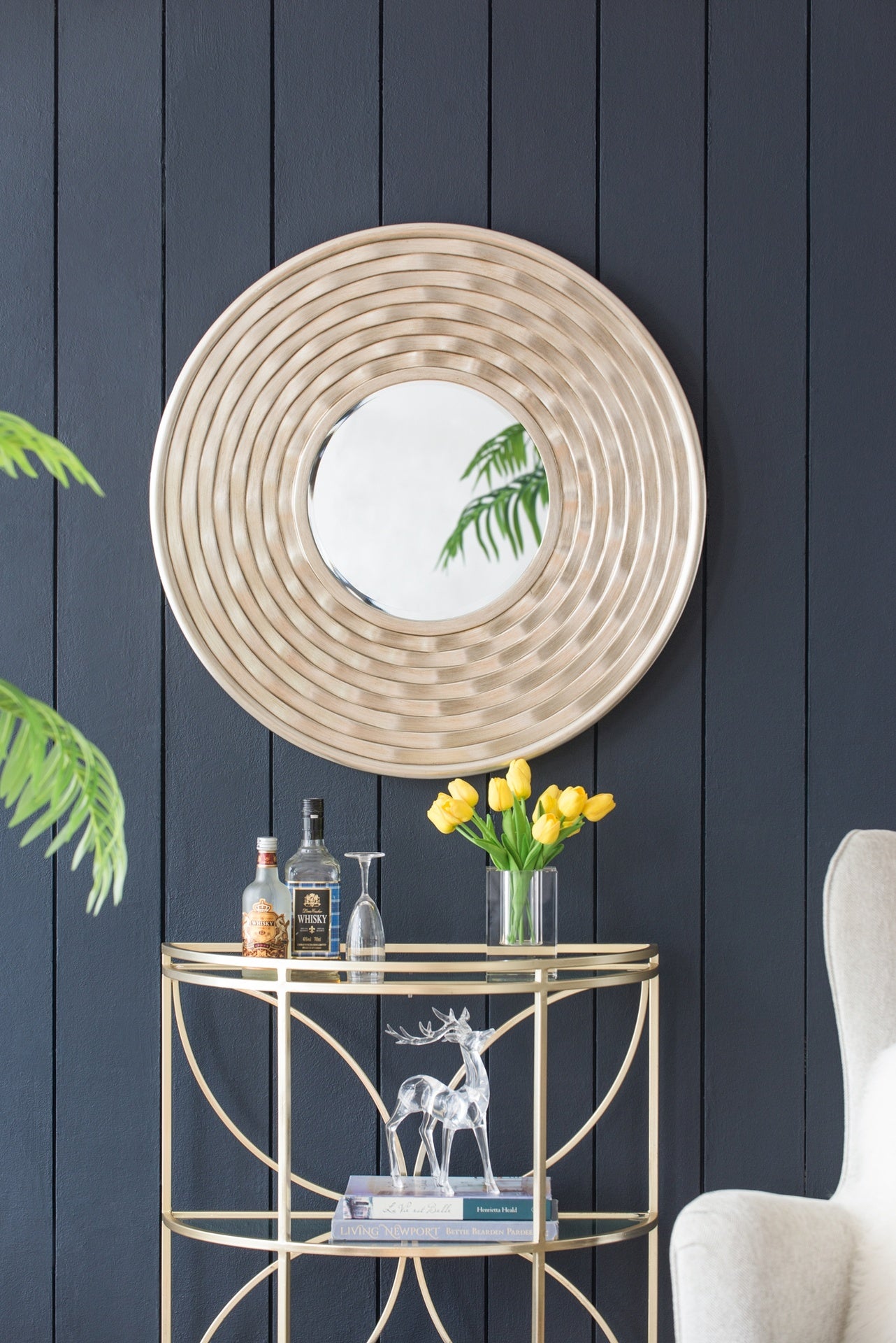 D31.3x2" Round Mirror, Wall Mounted Mirror Home Decor for Bathroom Living Room