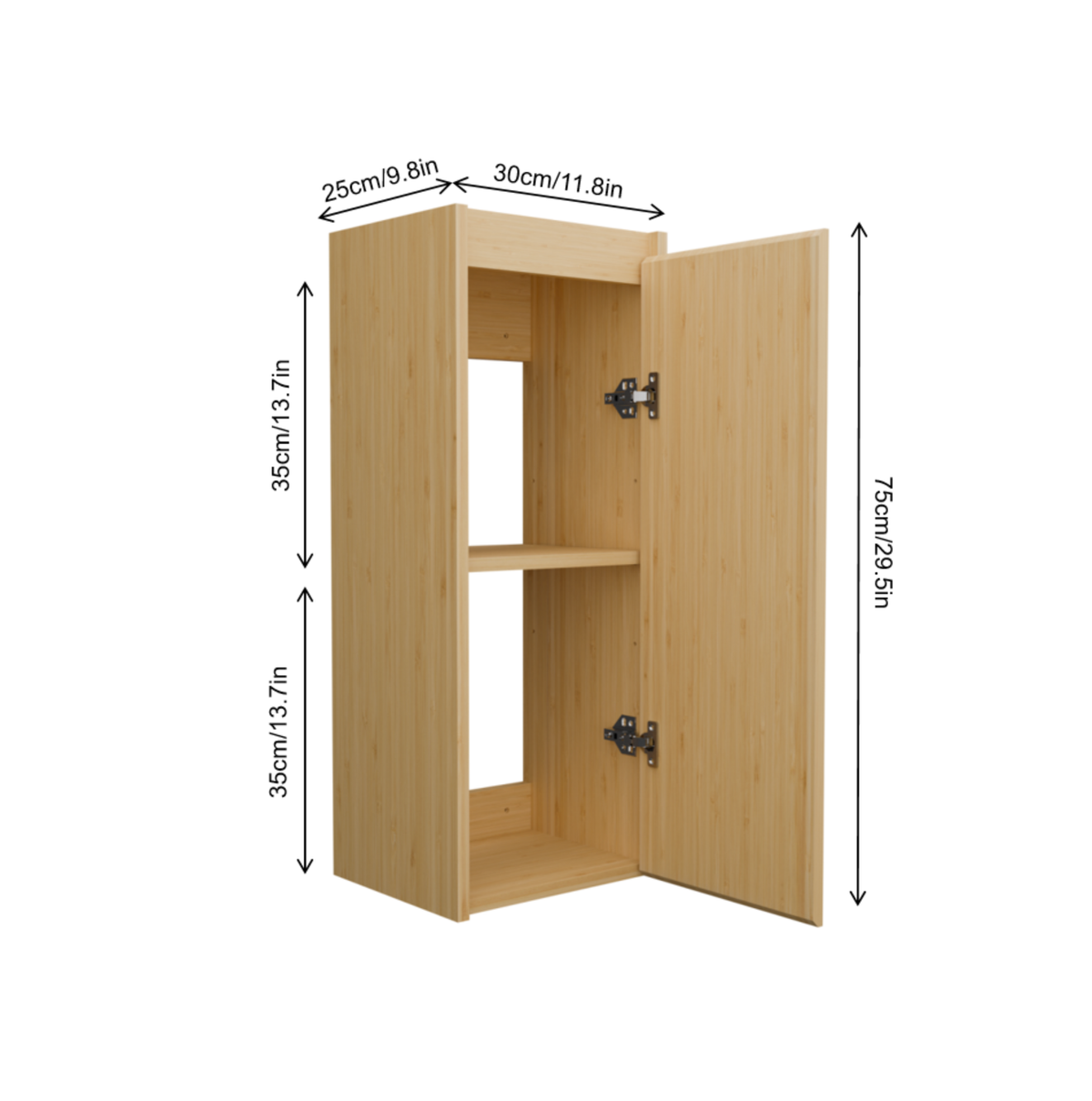 Bamboo side pressing process large capacity wall cabinet
