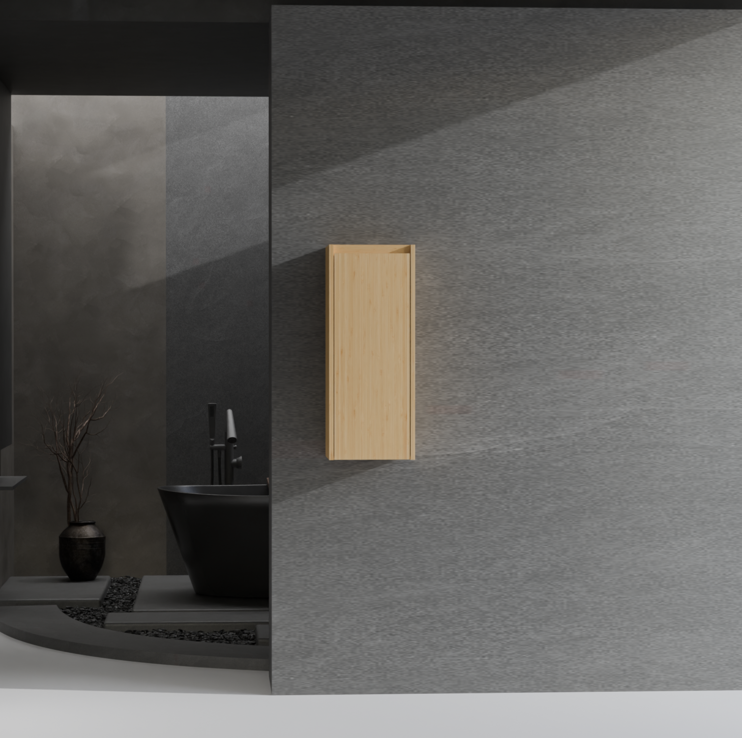 Bamboo side pressing process large capacity wall cabinet