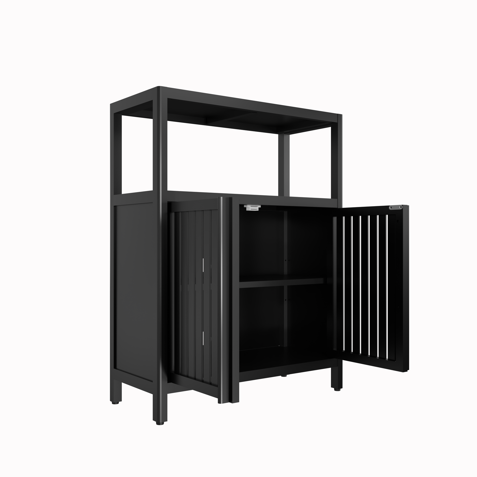 Black Large Capacity Bamboo Storage Cabinet Furniture for Bathroom Living Room Bathroom Bamboo Storage Cabinet With Shelves