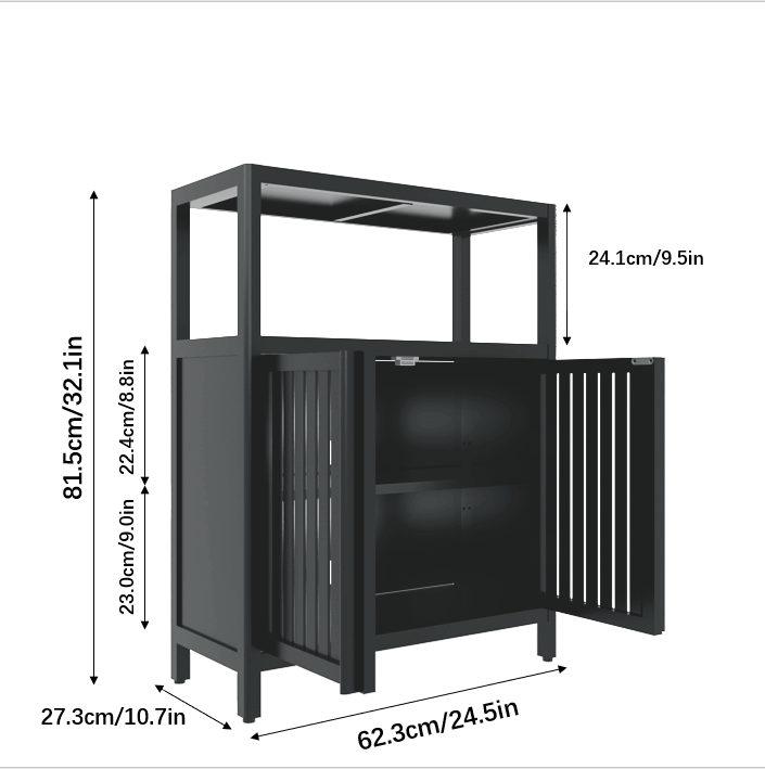 Black Large Capacity Bamboo Storage Cabinet Furniture for Bathroom Living Room Bathroom Bamboo Storage Cabinet With Shelves