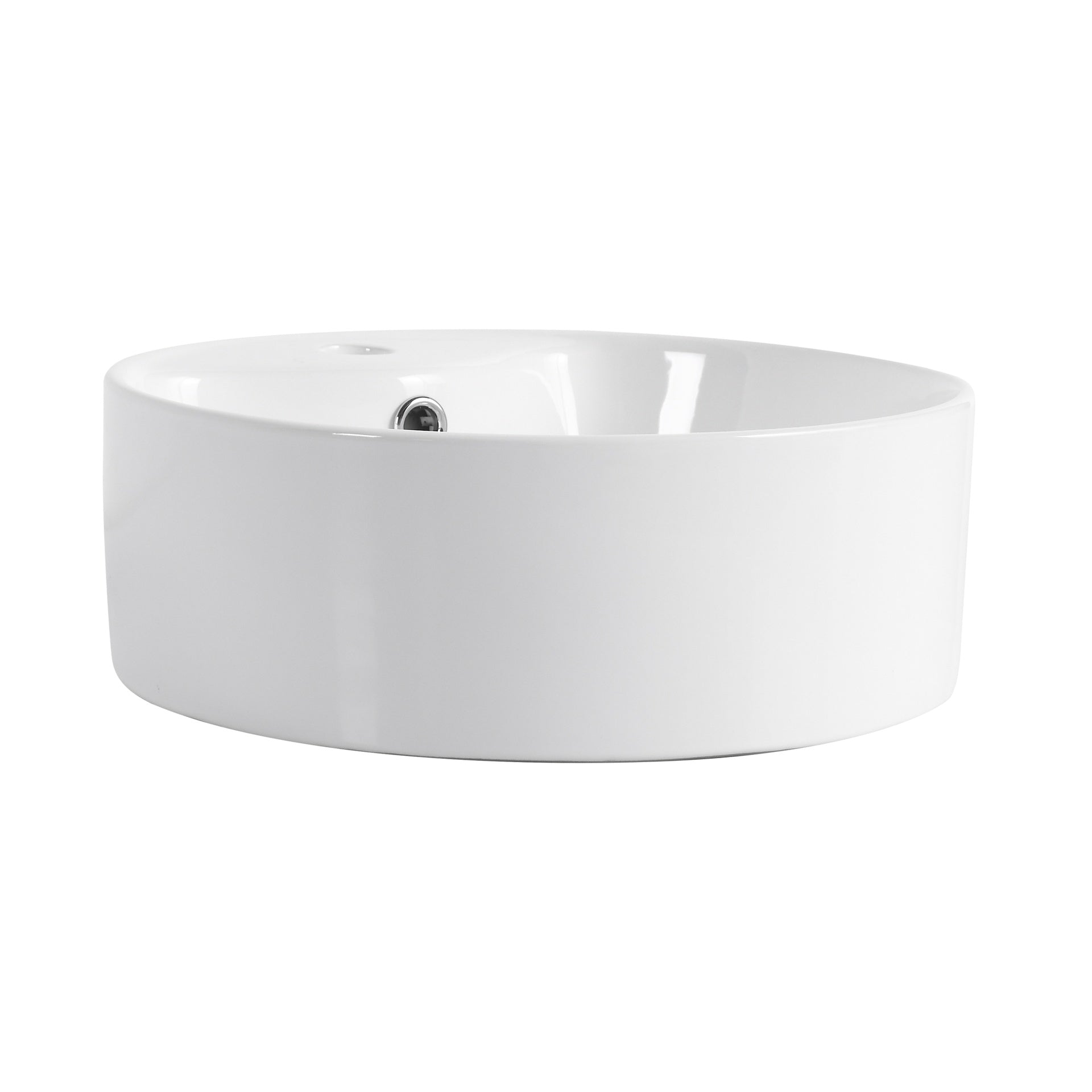 Ceramic Rotundity Above Counter White Bathroom Sink Art Basin (BAB3098MOWH)